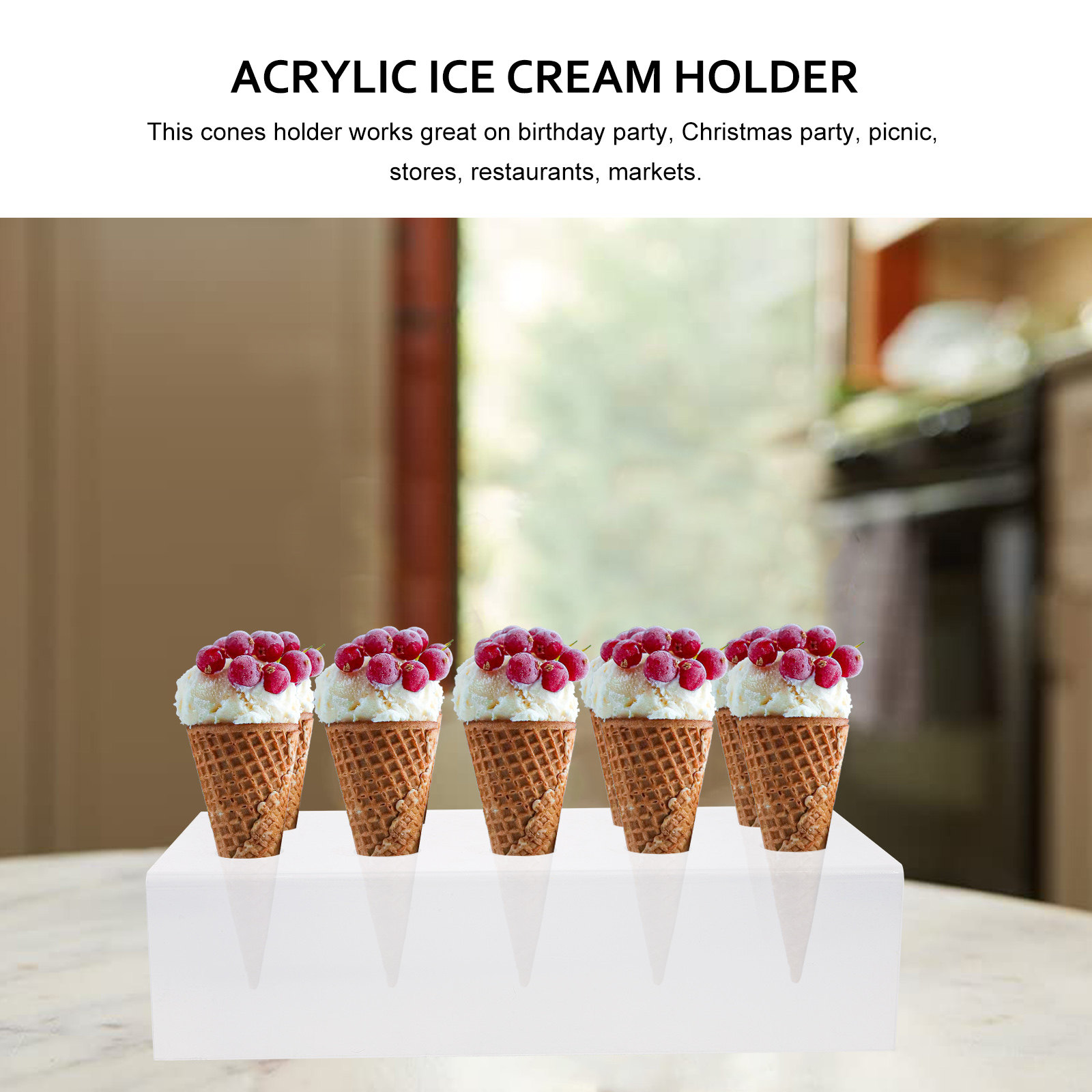 10-Hole Acrylic Ice Cream Cone - Cotton Candy Cone recension och pris