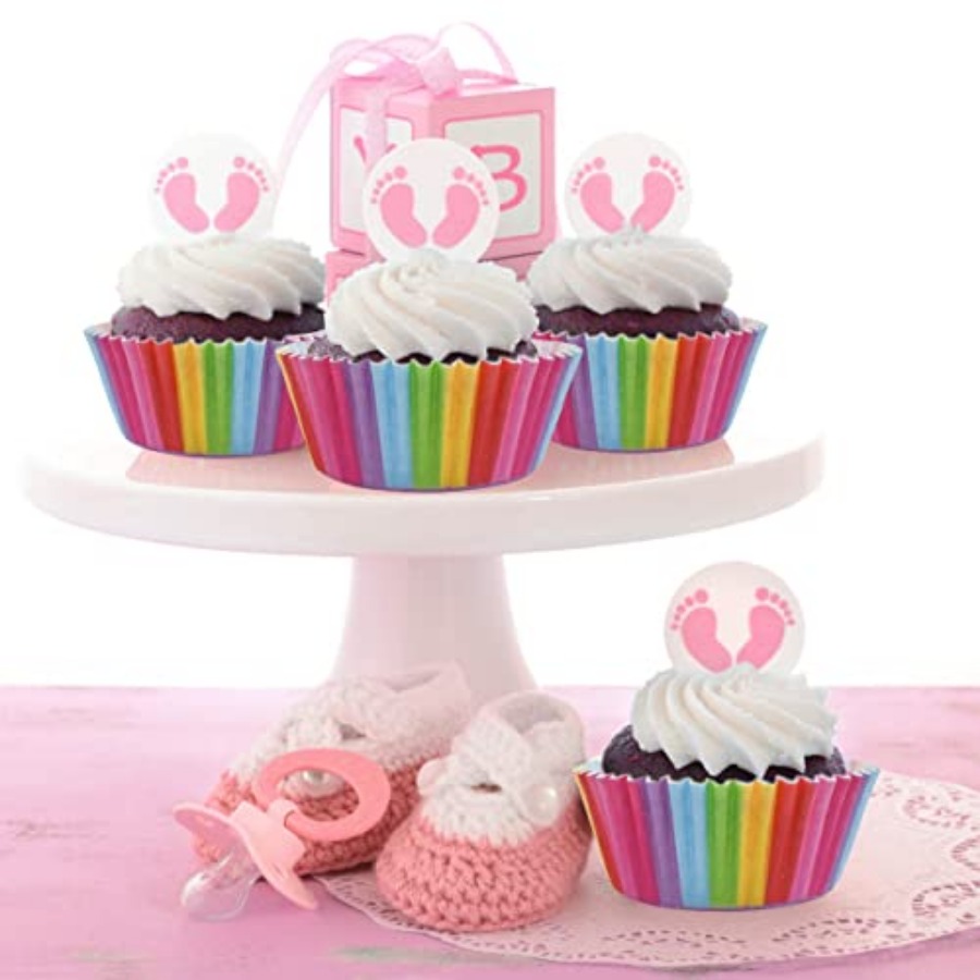 100 Pack Rainbow Cupcake Liner - Paper Straw Color recension och pris