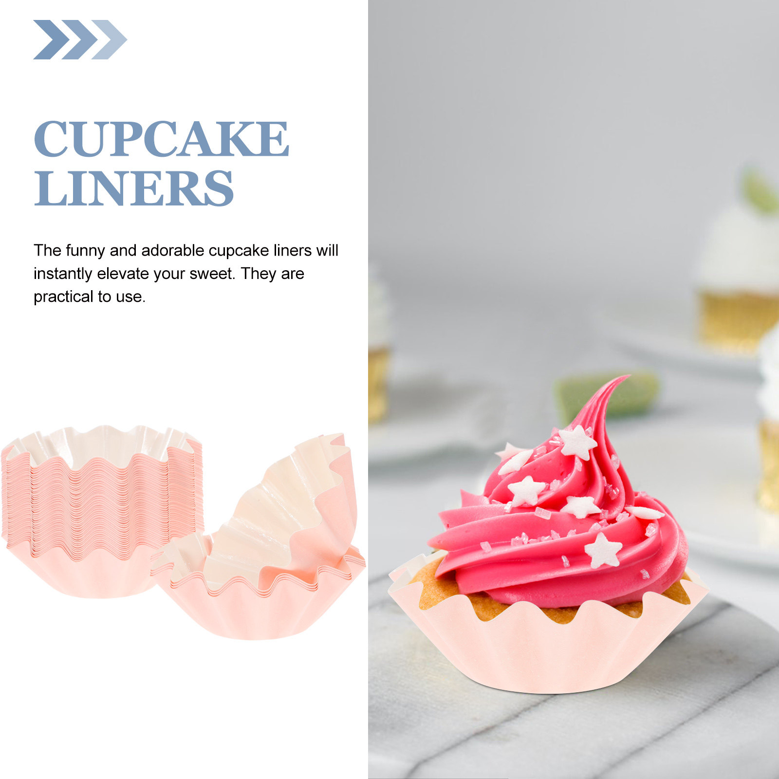 50Pcs Cupcake Liners Paper Bak - Plastic Cup 50Pcs recension och pris