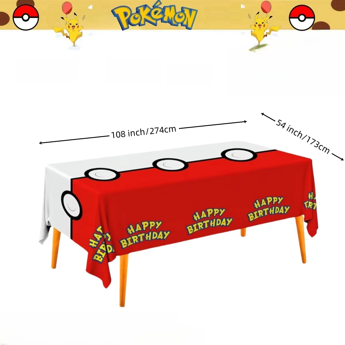 Pokemon Tablecloth Birthday Pa - Table Cloth Disposable recension och pris