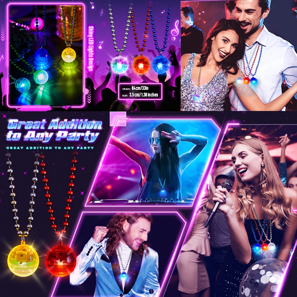 6Pcs LED Disco Ball Necklaces  - Cotton Candy Cone recension och pris