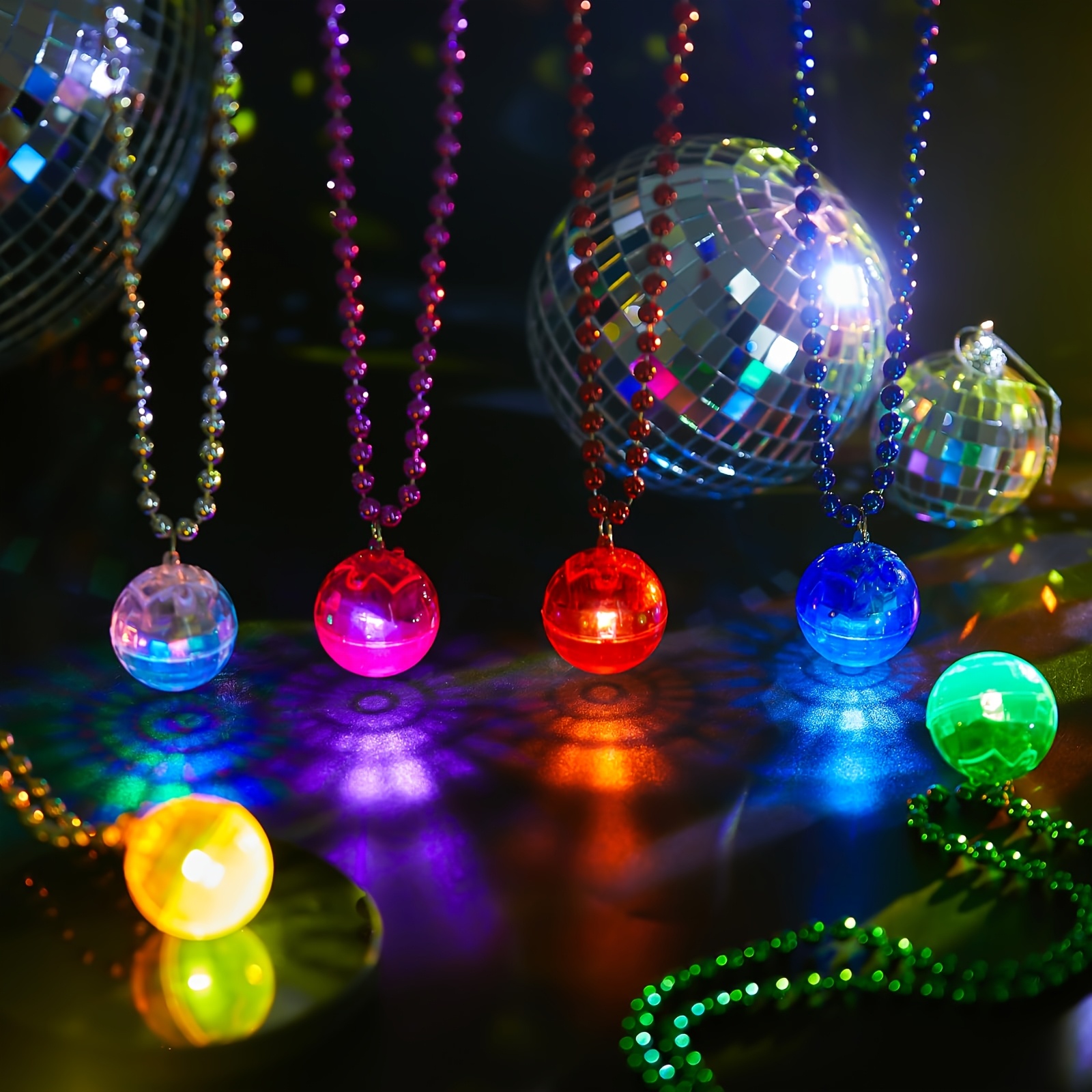 6Pcs LED Disco Ball Necklaces  - Cotton Candy Cone recension och pris