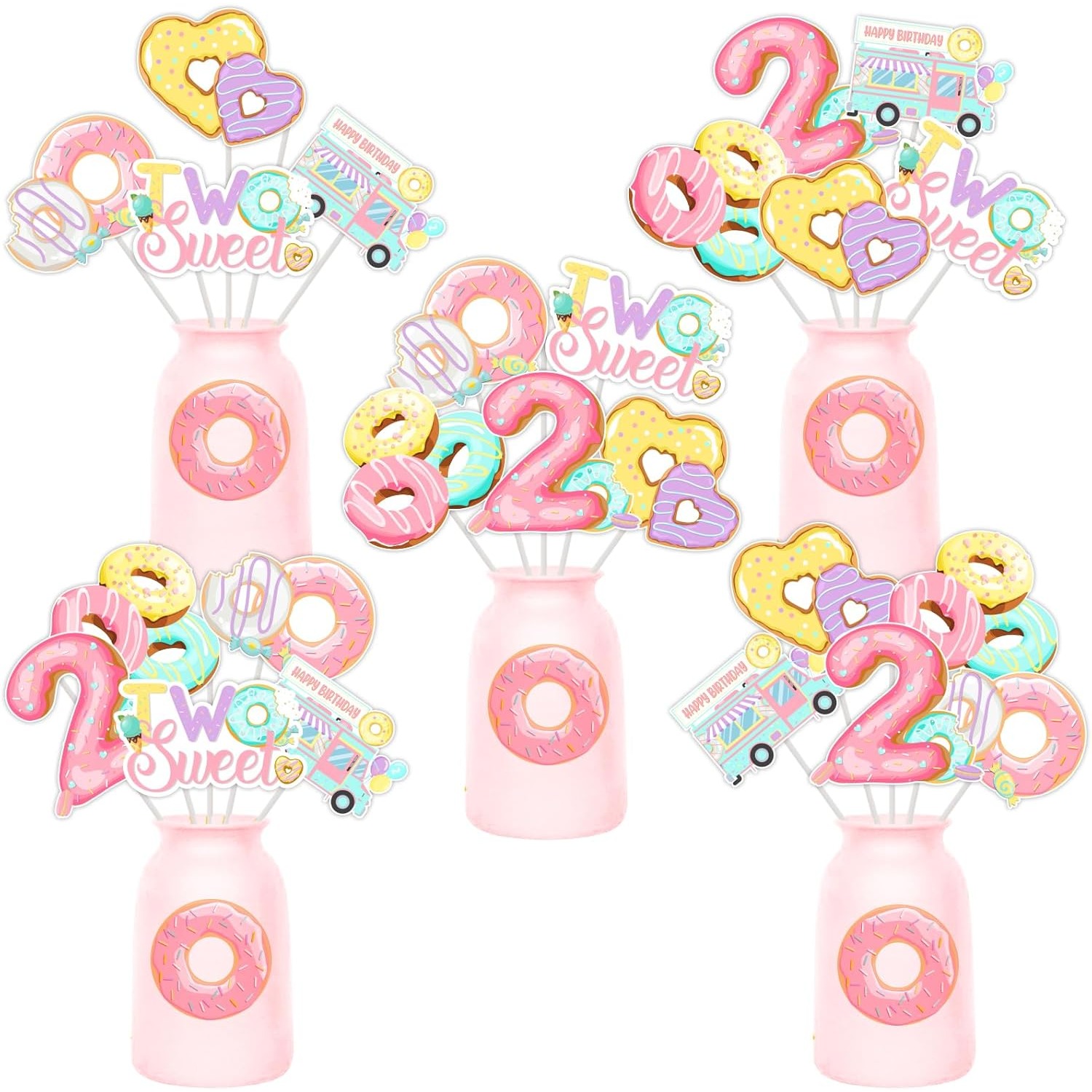 Donut 2nd Birthday Centerpiece - Centerpiece Stick recension och pris