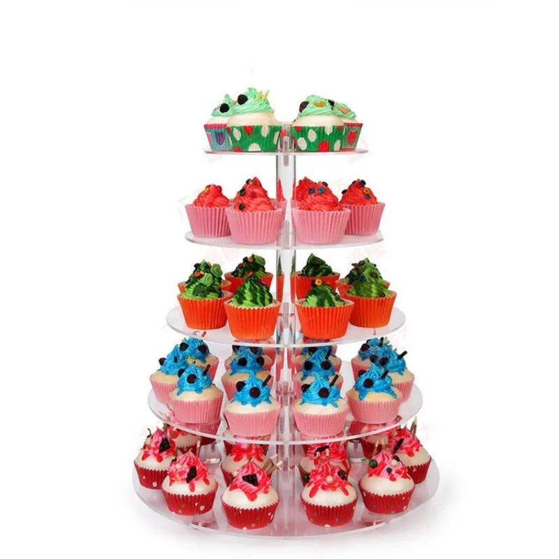 Clear Acrylic 3-5 Tier Cupcake - Cupcake Stand Tier recension och pris