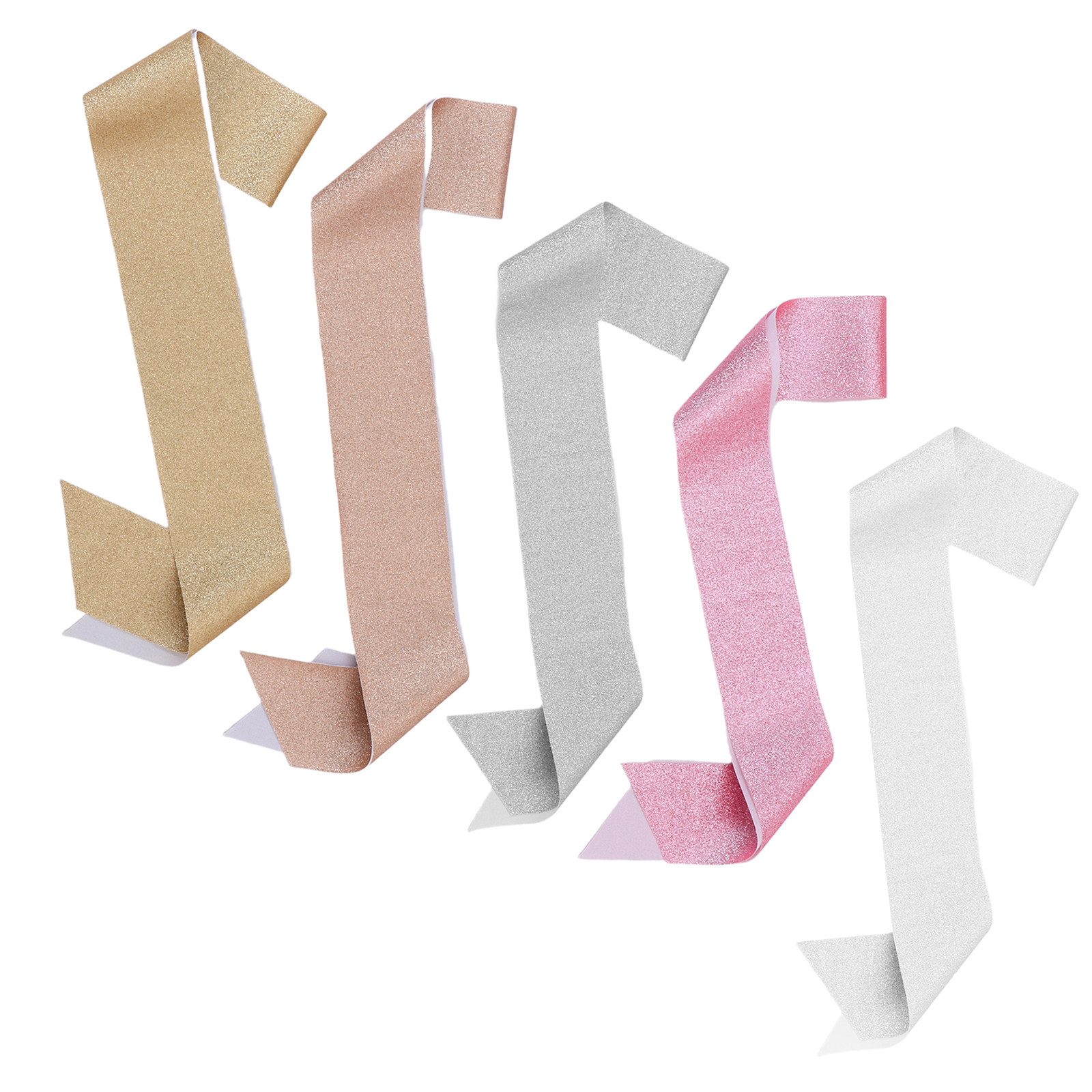 5Pcs Gold Glitter Sash Blank D - Birthday Sash Glitter recension och pris