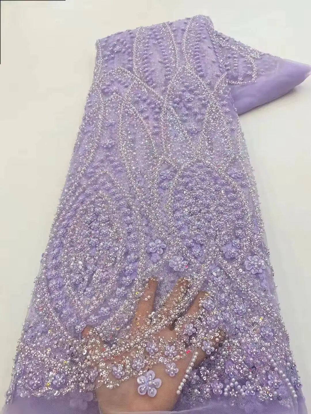 Sky Blue African Beaded Tulle  - Glitter Tablecloth recension och pris