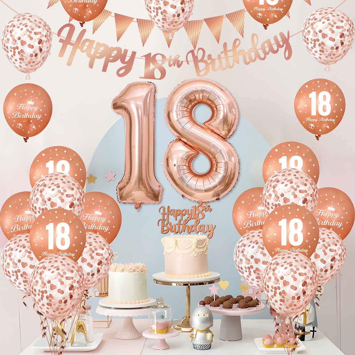 1Set Rose Gold Birthday Decora - Party Banner Gold recension och pris
