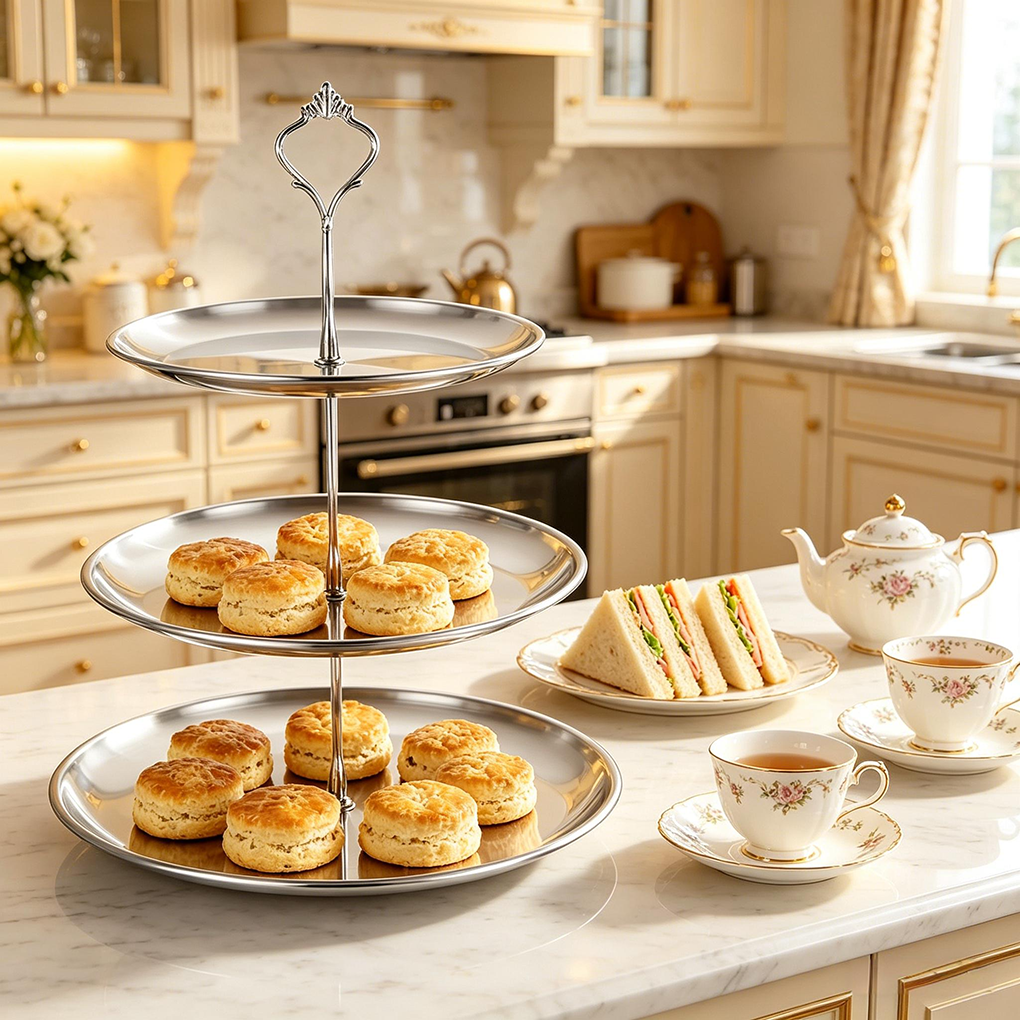 Luxury 3-Tier Gold Cake Stand  - Cupcake Stand Tier recension och pris