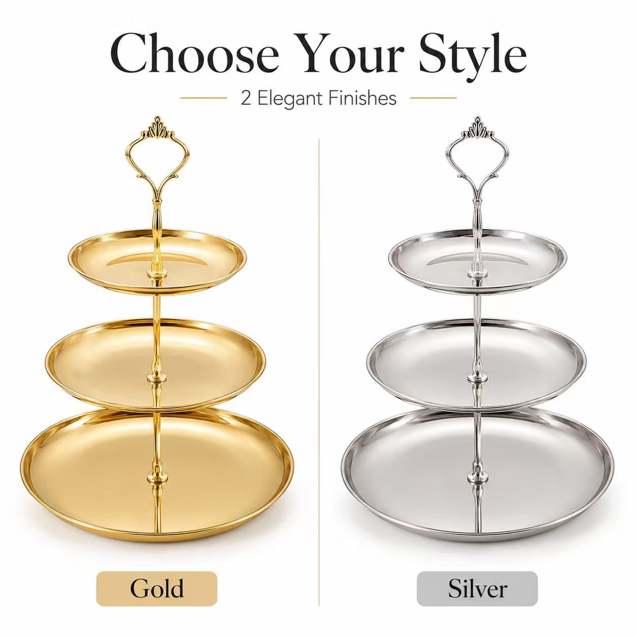 Luxury 3-Tier Gold Cake Stand  - Cupcake Stand Tier recension och pris