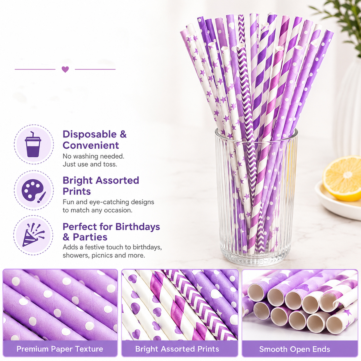 25pcs Colorful Patterned Paper - Paper Straw Color recension och pris