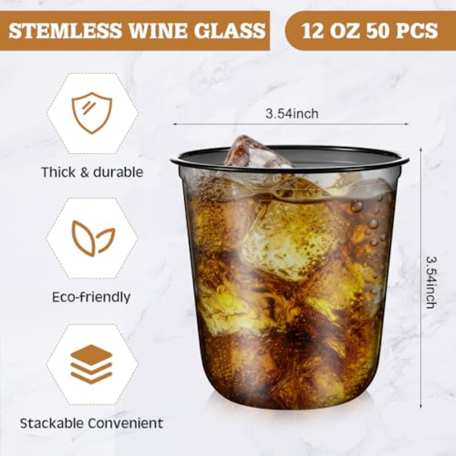 50pcs Disposable Stemless Glas - Plastic Cup 50Pcs recension och pris