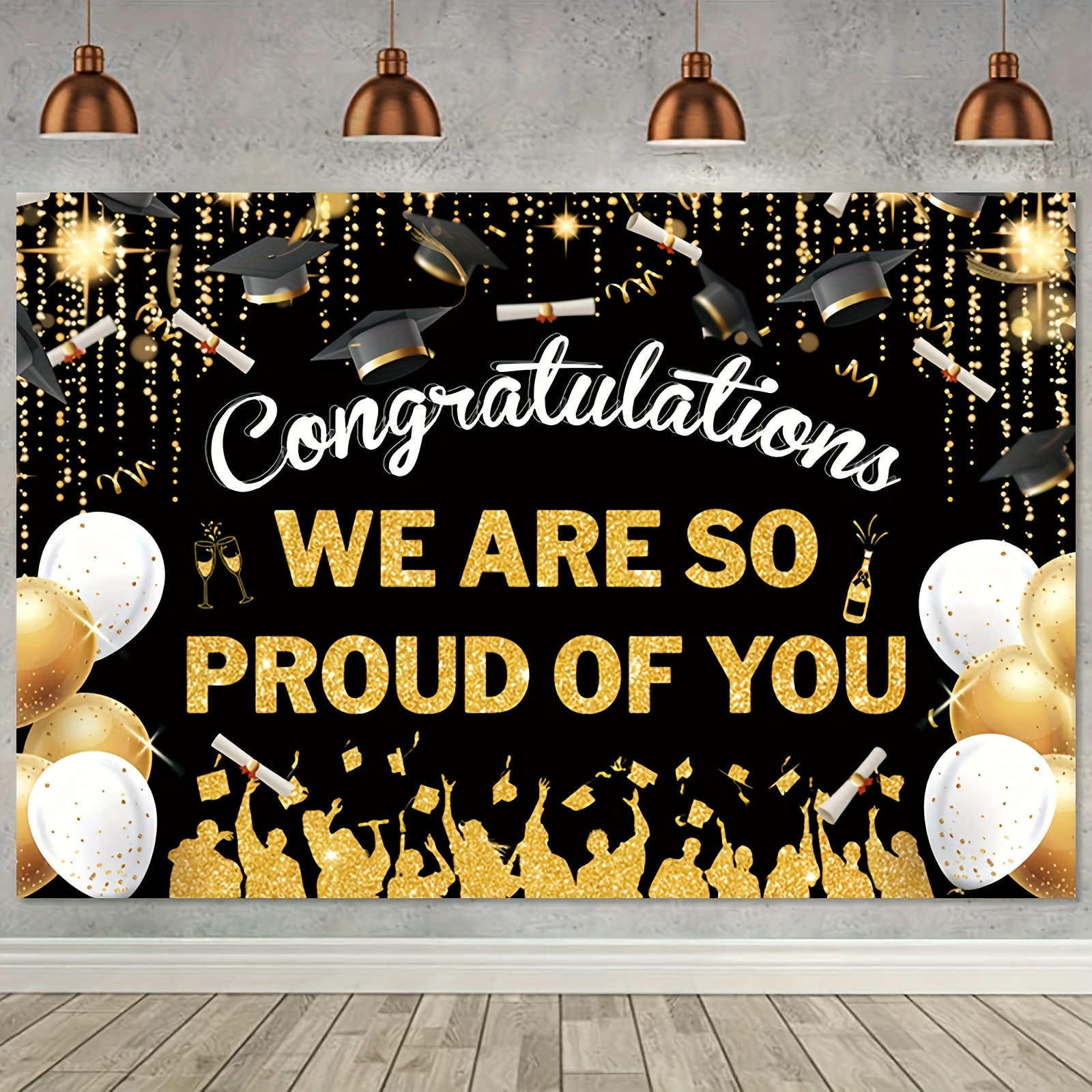 2D FlatGraduation Party Banner - Party Banner Gold recension och pris