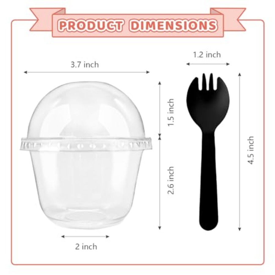 100Pcs Plastic Dessert Cups, 5 - Plastic Cup 50Pcs recension och pris