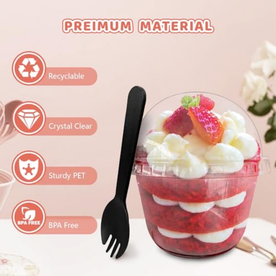 100Pcs Plastic Dessert Cups, 5 - Plastic Cup 50Pcs recension och pris