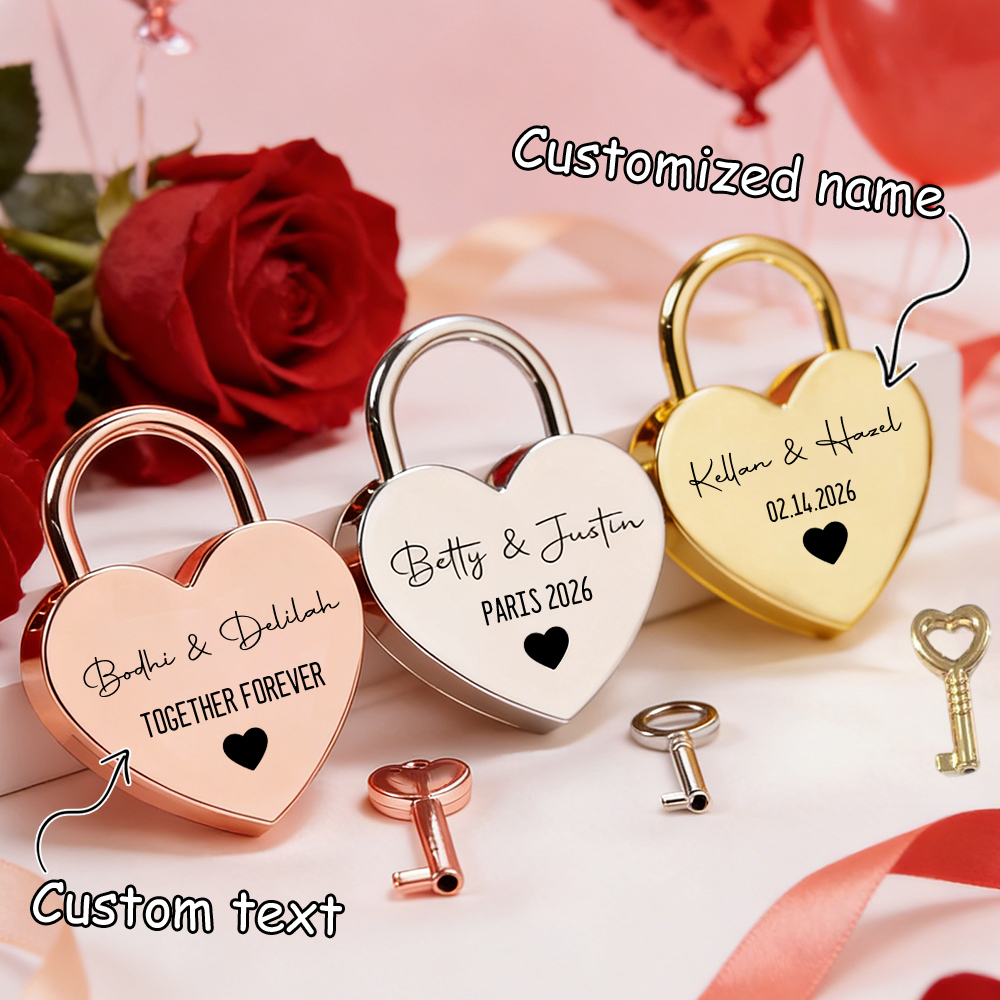 Custom Name Heart-Shaped Padlo - Eve Party recension och pris