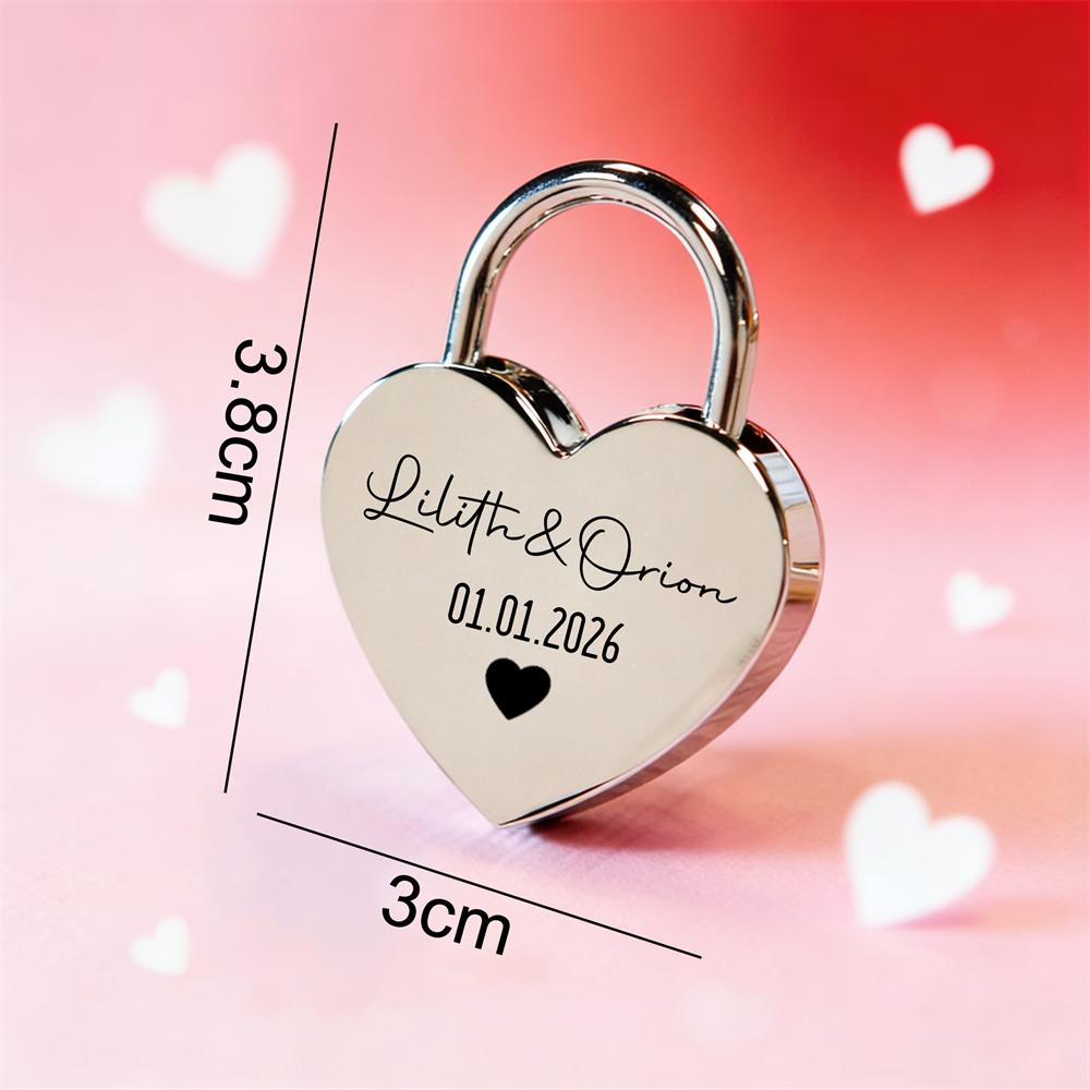 Custom Name Heart-Shaped Padlo - Eve Party recension och pris