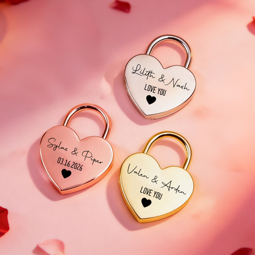 Custom Name Heart-Shaped Padlo - Eve Party recension och pris