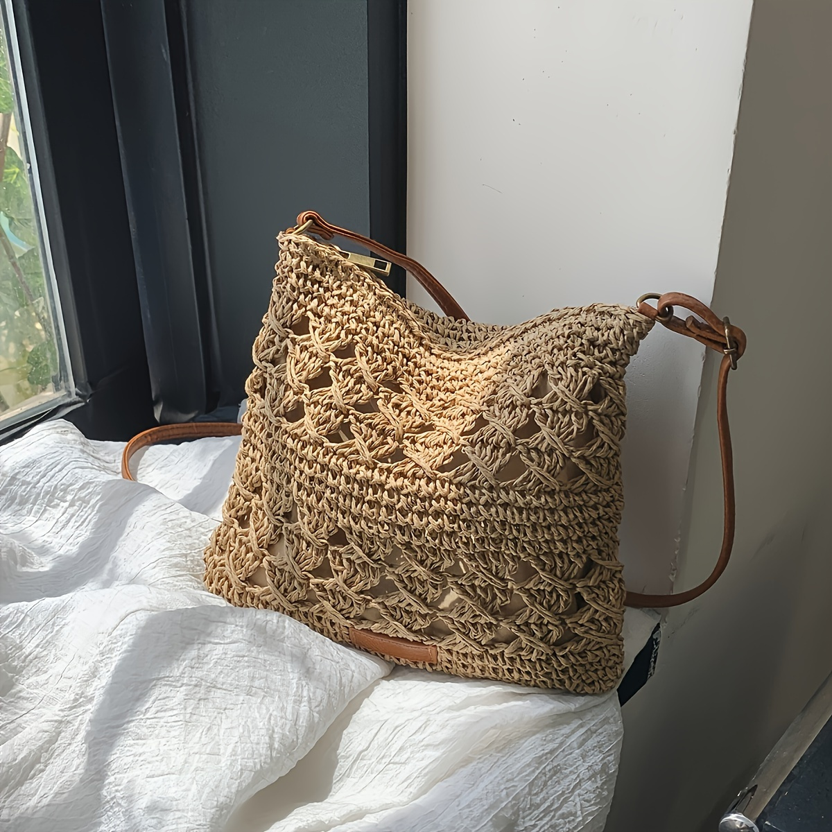 Chic Handmade Paper Straw Cros - Paper Straw Color recension och pris
