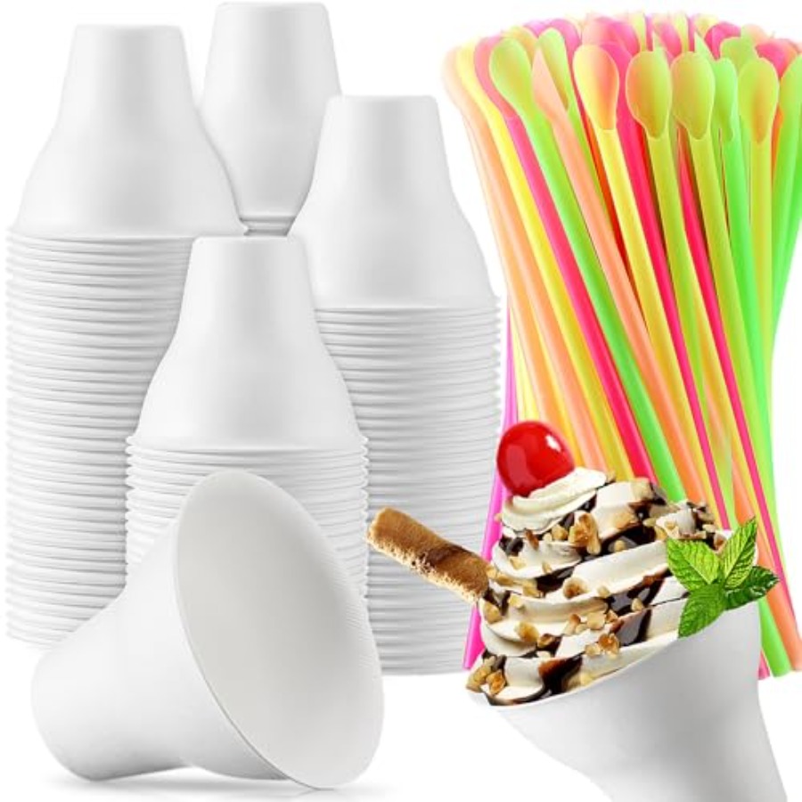 Set Snow Cone Cups and Straws  - Paper Straw Color recension och pris