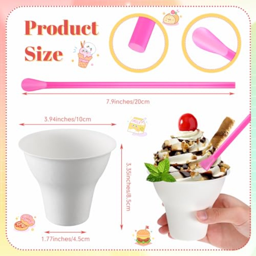 Set Snow Cone Cups and Straws  - Paper Straw Color recension och pris
