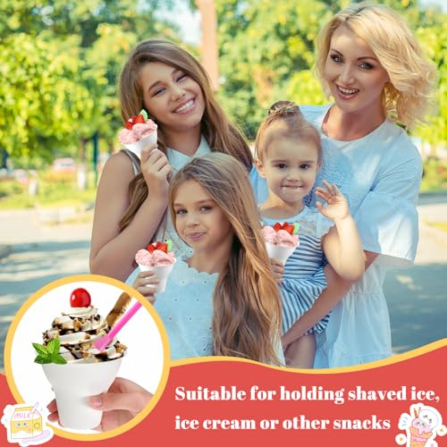 Set Snow Cone Cups and Straws  - Paper Straw Color recension och pris