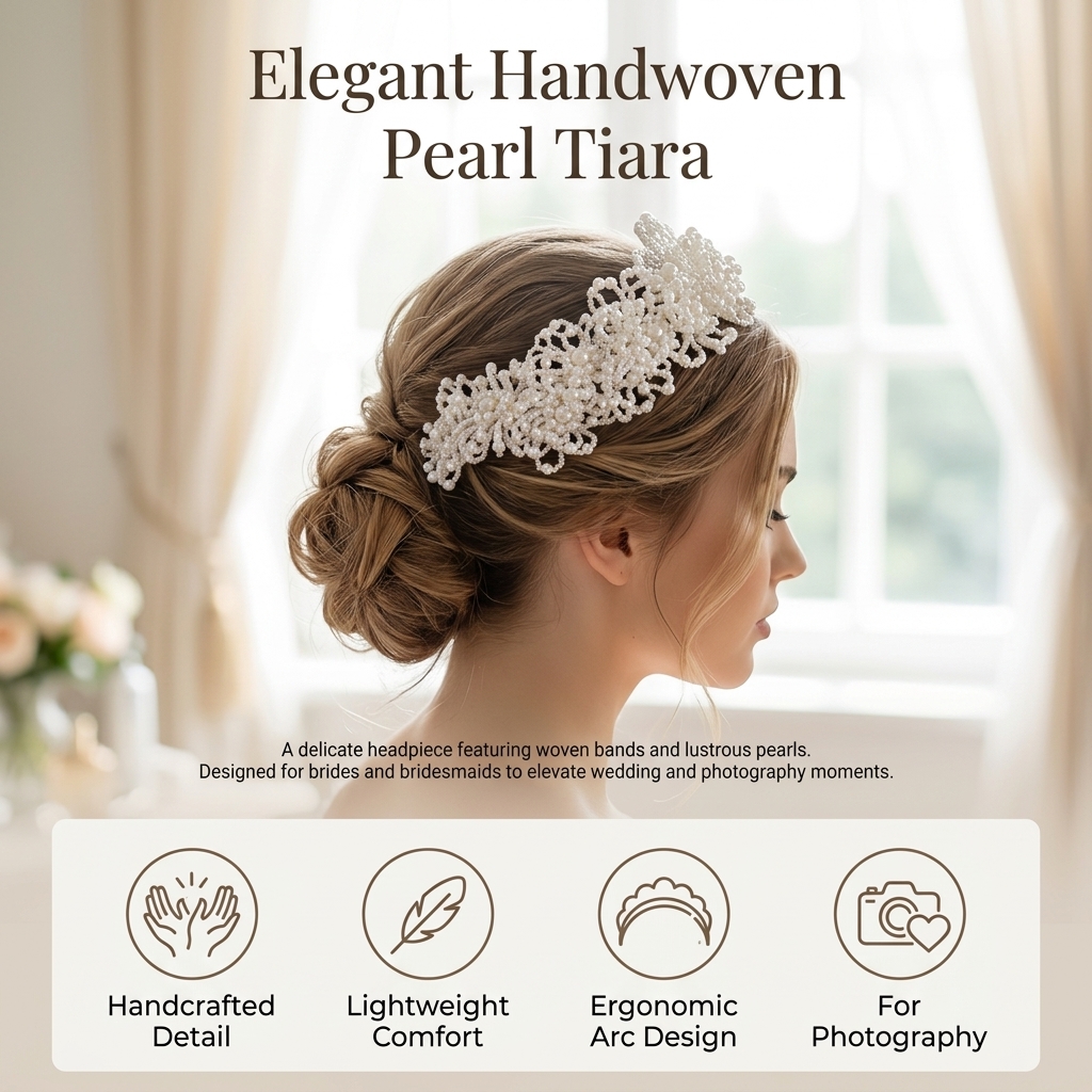 Pearl Crown Headpiece For Wedd - Event Suppliers recension och pris