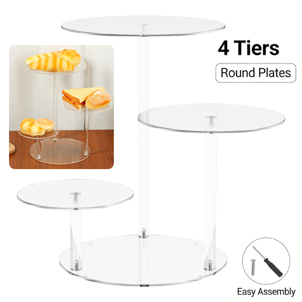 4 Tier Cake Stand Acrylic Tran - Cupcake Stand Tier recension och pris