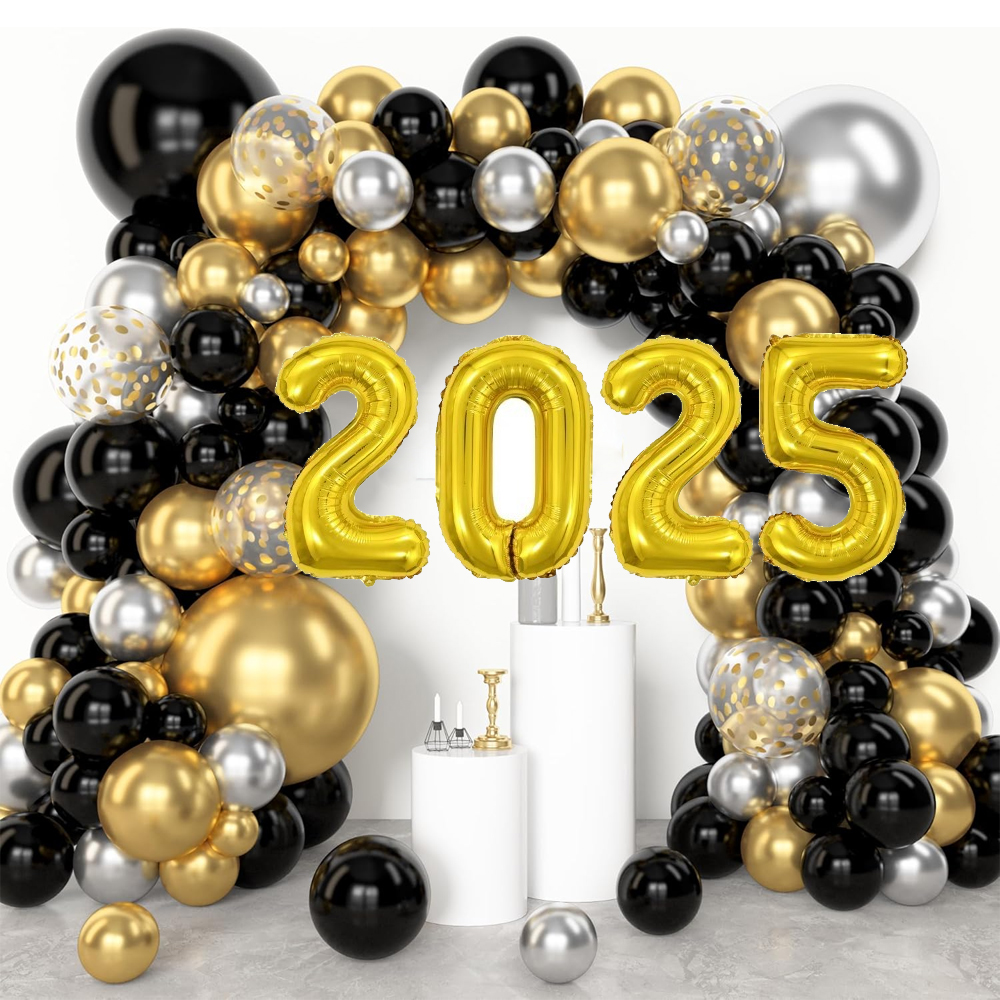 Black Gold Happy Birthday Deco - Balloon Arch Kit recension och pris