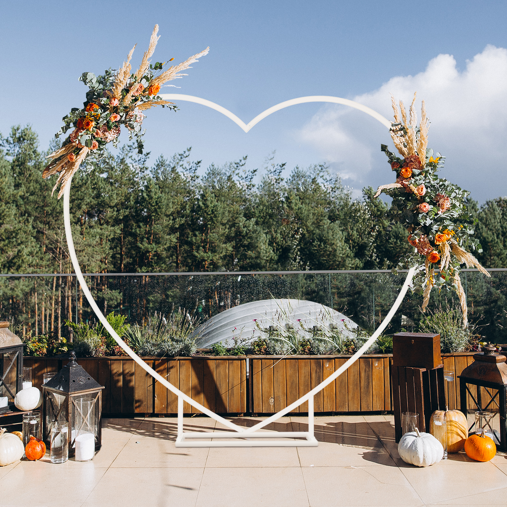 Heart Shaped White Metal Ballo - Balloon Arch Kit recension och pris