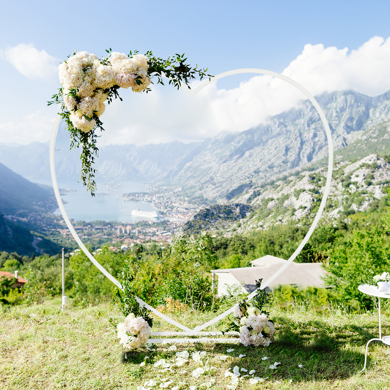 Heart Shaped White Metal Ballo - Balloon Arch Kit recension och pris