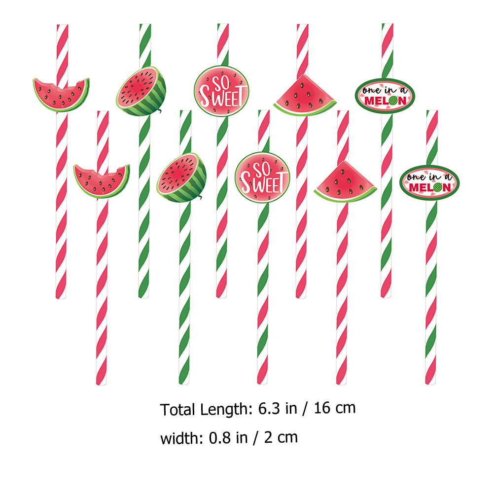 40Pcs Watermelon Disposable Pa - Paper Straw Color recension och pris