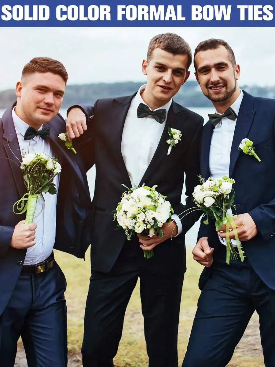 Mens Solid Color Satin Pre-Tie - Event & Party Supply Photos recension och pris