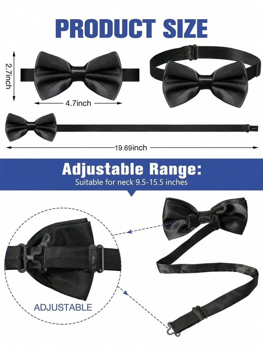 Mens Solid Color Satin Pre-Tie - Event & Party Supply Photos recension och pris