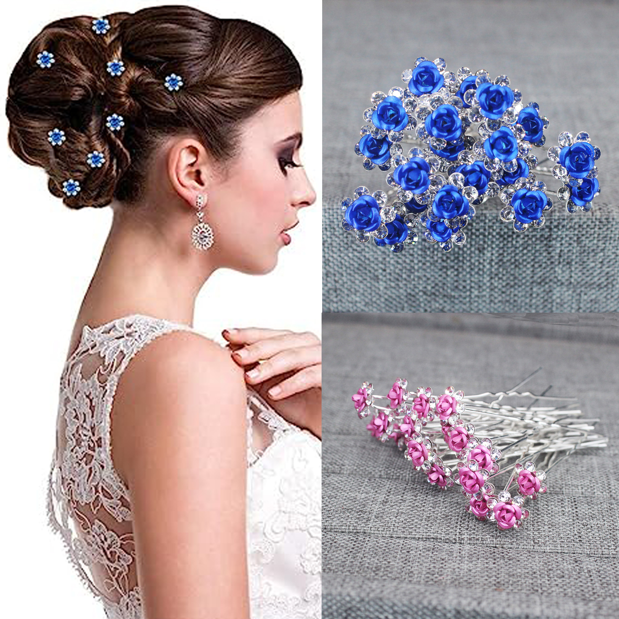 20PCS Rose Flower Rhinestone H - Event Suppliers recension och pris