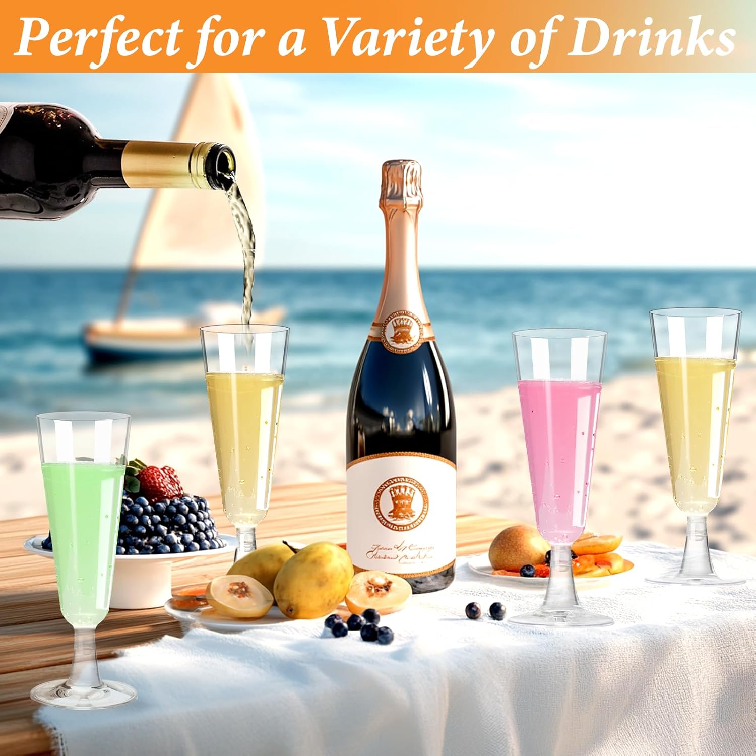 Plastic Champagne Flutes 40 Pa - Eve Party recension och pris